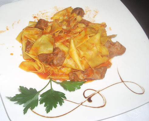 2012 Montecatini Terme - Try the Tagliatelle con Chingale - yes, Wild Boar Sauce