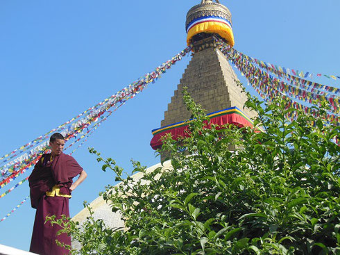 2013 A Monk Visiting the Boudhanath Stupa in Kathmandu, one of the largest in the world