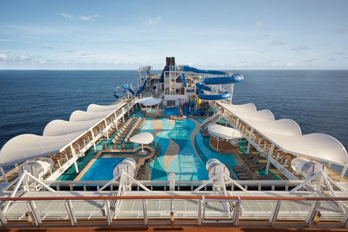 Norwegian Bliss' Pool Complex awaits you!