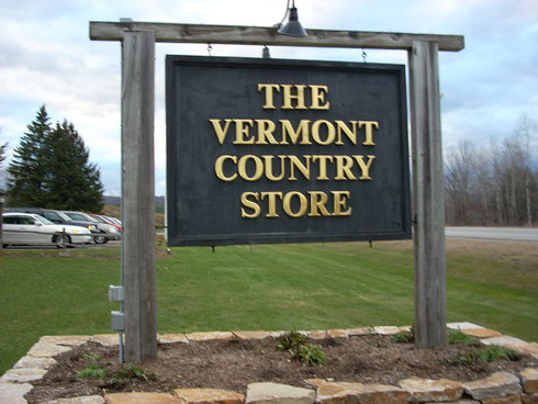 The Vermont Country Store sign on the Roadside