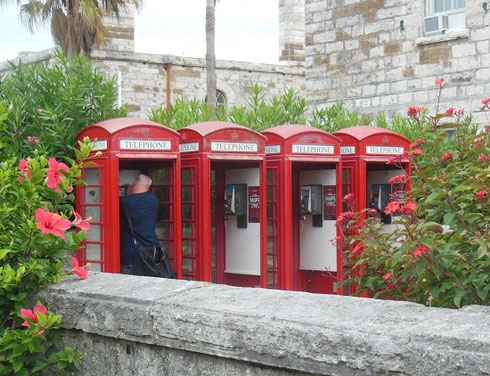 A Row of Red Telephone Booths is a Reminder of Bermuda's Link to Great Britain