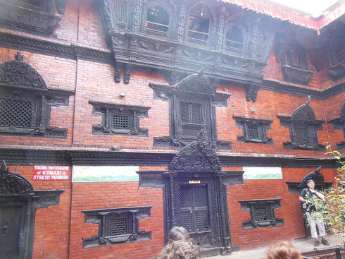 2013 We saw the Kumari, the Living Goddess, in the top Windows of the Kumari Bahal