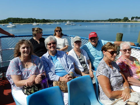 A Group of our Travelers enjoying the Upper Deck during our Cape Cod Canal Cruise