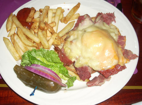 2012 The Open-Faced Corned Beef Reuben at New Yorks' Playwright Tavern is  Must