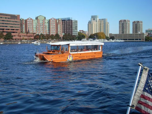 Quack along on your Boston Duck Tour as you Splash into the Charles River