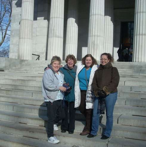 2007 A Great Shot of Four of our New York Travelers at Grant's Tomb in Upper Manhattan