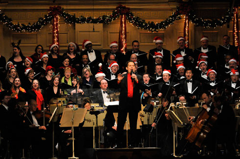 Singing Christmas Carols with the Boston Pops orchestra