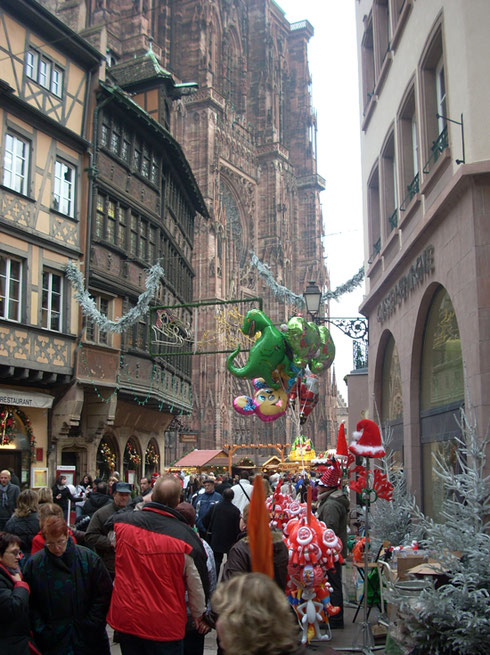 2008 Strasbourg Cathedral Square is Jammed with People Celebrating Christmas Market