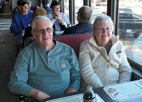 Passengers Eagerly Awaiting their Turkey Dinners on our 2024 Turkey Train