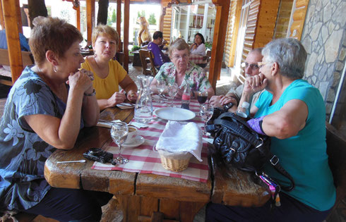 Here we are Waiting for Lunch at the Mirjana & Rastoke Restaurant in Slunj