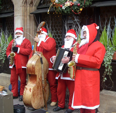 2008 This Santa Band was doing Quite Well Entertaining the People in Strasbourg, France