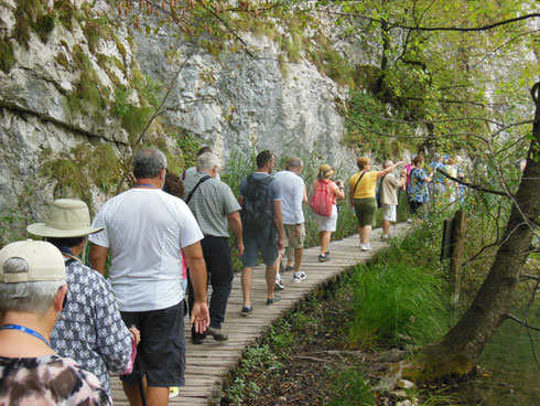 Here is a Nice Shot of Us Hiking to the Largest of the Falls at Plitvice Lakes National Park