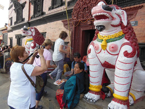 2013 Just off Durbar Square, the Entrance to Kumari Bahal home of the Living Goddess 