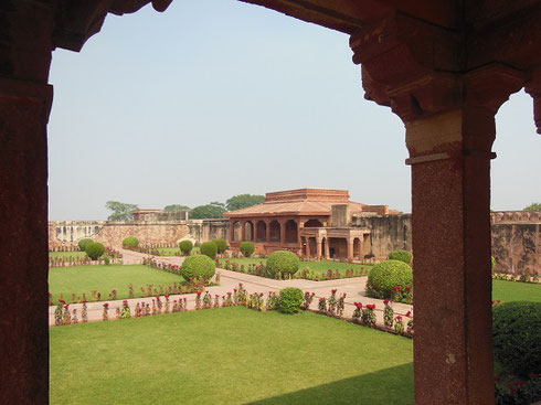 2013 The Palace Gardens at Fatepur Sikri in Agra are Beautifully Manicured