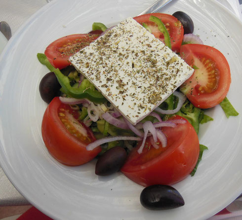 2013 A Greek Salad at Opa Taverna with the Freshest Ingredients on the Island of Mykonos