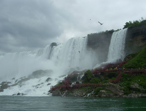 A Stunning View of the American Falls from the Hornblower Niagara Falls Cruise Ship