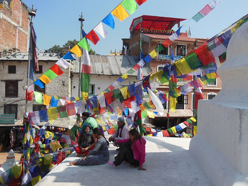 2013 Each of the Prayer Flags at Boudhanath Stupa in Kathmandu is inscribed with a Prayer