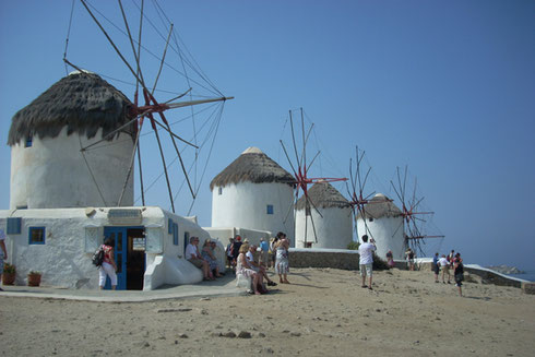 Everybody Loves to Photograph the Windmills on the Greek Island of Mykonos