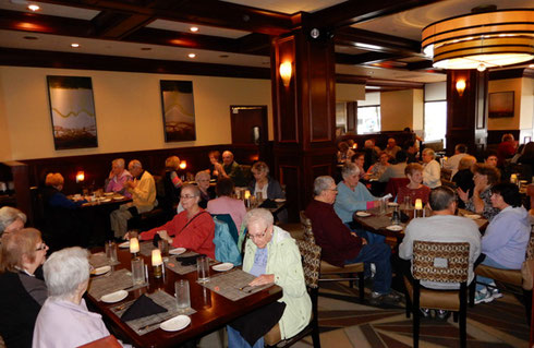 The stylish dining room at McCormick & Schmick's easily accommodated all of our group