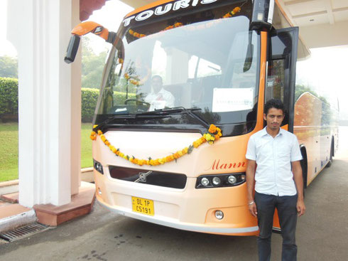 2013 Our Motor Coach steward Manpreet decorated our bus inside and out with Marigolds