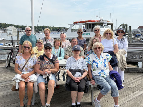 2026 Our Group Posed Just before Boarding the Pink Lady II for our Harbor Cruise