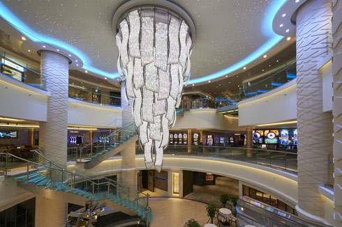 Oceanplace Atrium aboard Norwegian Cruise Lines' Escape is the Hub of Activity