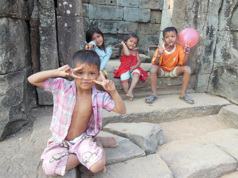 2015 We interacted with these Charming Children at the Temple of Bakong