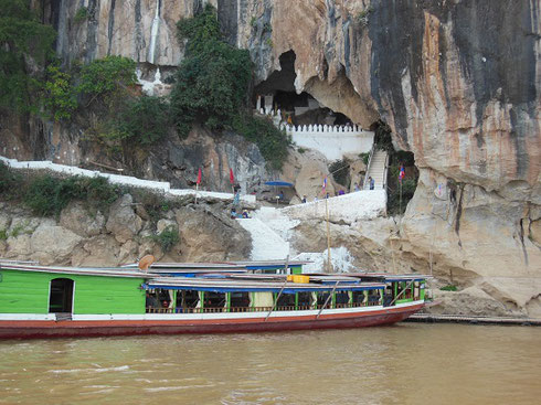 2015 Pak Ou Caves on the Mekong River in Laos have hundreds of Images of Buddha