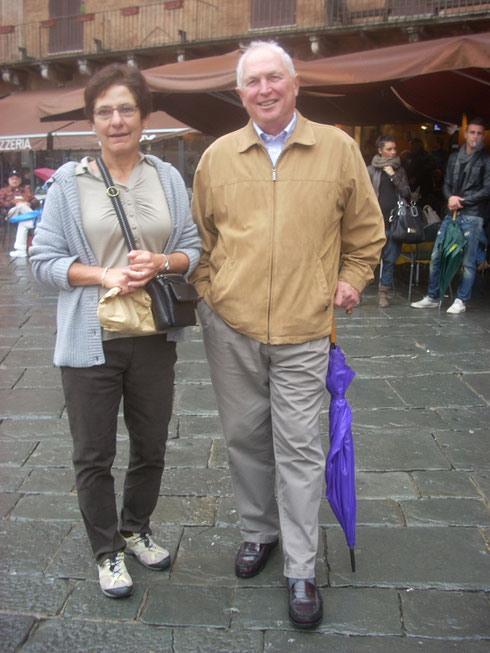 2012 Taking a Moment to Pose in Siena's Campo is Great Fun