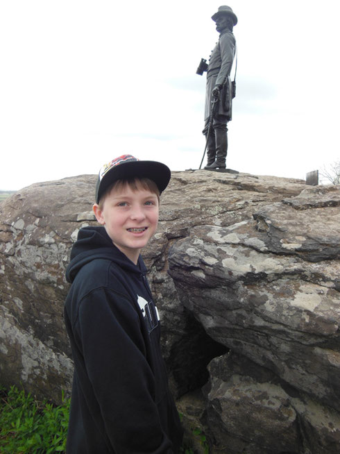 2013 Our Youngest Passenger Gets a History Lesson on the Battlefield at Gettysburg