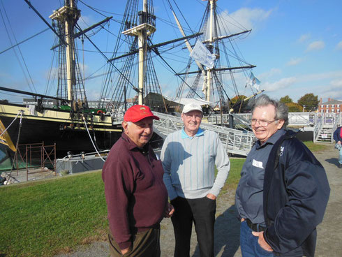 A Group in front of the Cargo Ship Friendship at the Salem Maritime National Site 