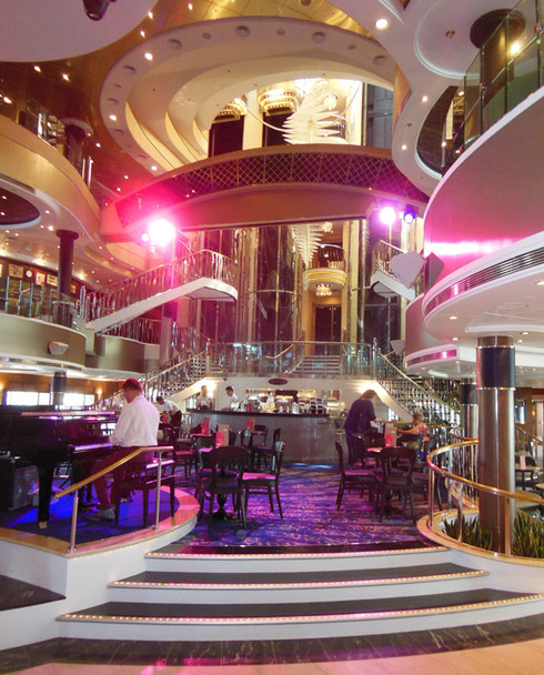 2017 The Atrium aboard the Dawn is the Hub of Shipboard Activity