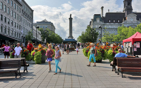 Montreal's Place Jacques Cartier is alive with Activity