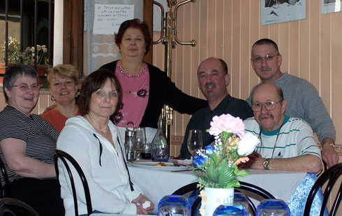 2005 Our Proprietess Agreed to Pose with us at Lunch near the Piazza Navona