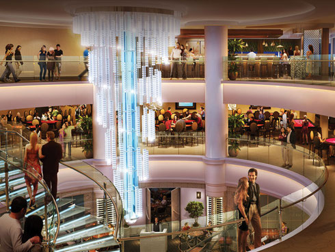 Norwegian Breakaway's Atrium is your Hub of Activity for 8 Days
