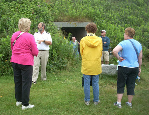 Our Captain prepares us for our tour of Fort Scammel on House Island in Portland