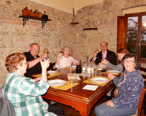 2018 Dining at the Fattoria San Donato in San Gimignano in the hills of Tuscany