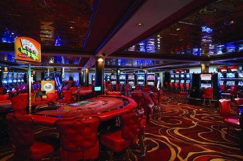 Give Lady Luck a try in our Sensational onboard Casino - Table Games, Bar, & Slot Machines