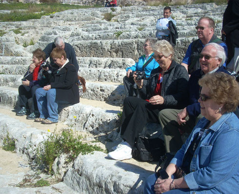 2011 A Group on a Tour of the Ancient Theater of Syracuse, Sicily