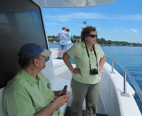 Passengers Enjoying the Sights and Sounds of Boothbay Harbor on  a Previous Trip