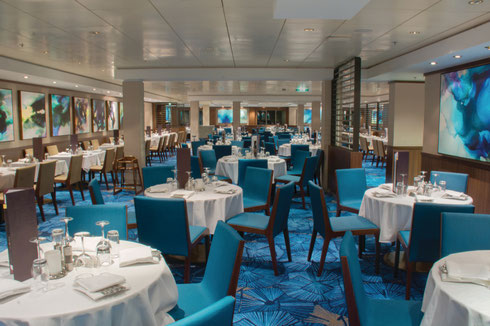 Complimentary dining options include three main dining rooms and a help-yourself buffet
