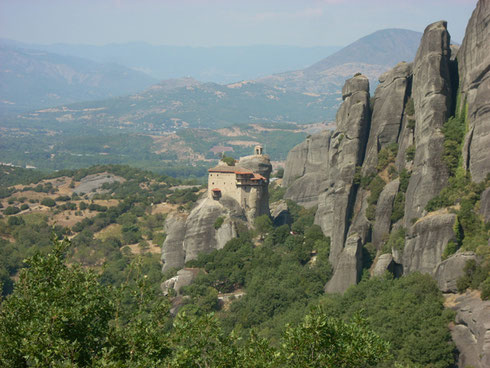 2011 Meteora - The Monastery of Roussano is Accessible only by a Basket Raised by Ropes