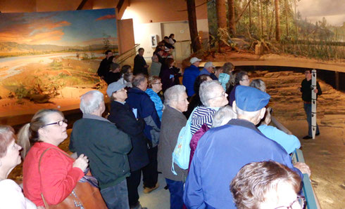 We Crowded the Bridge over the Trackway for our Talk about Dinosaur Tracks