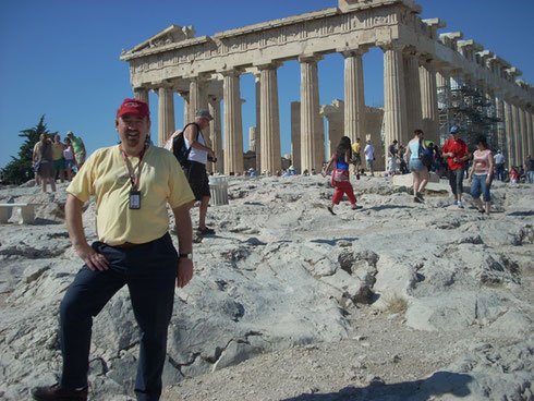 2011 Athens - Posing in front of the Parthenon - the most Beautiful Temples in the World