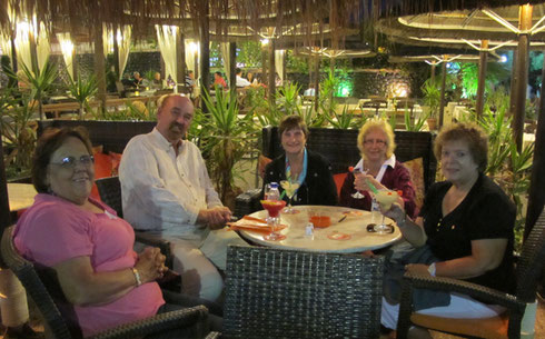 2011 Santorini - A Group enjoys a Well-Deserved Cocktail after a Day of Touring