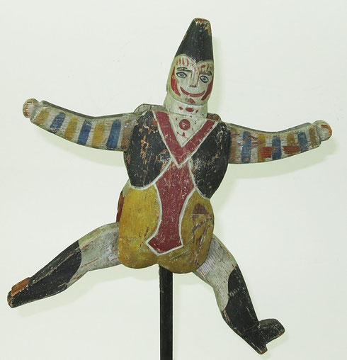 Antique folk art Clown jumping jack