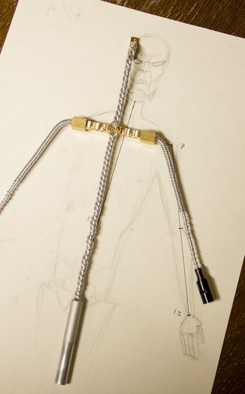 Das Skelett (Armature) für einen neuen Menschencharakter der in der nächsten Szene auftreten wird...  Ein Unterkörper ist in diesem Fall nicht nötig, da er stets hinter einem Pult stehen wird.