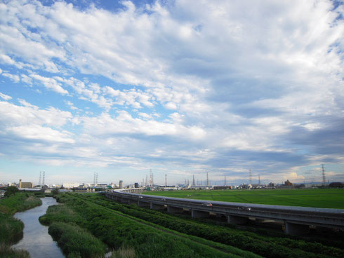 砂押川と仙台東部道路