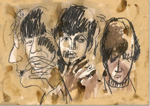 "Beatles"  Farblithographie nach einem Entwurf von Armin Mueller-Stahl     handsigniert und numeriert, Auflage 180 Exemplare.   Papier-, sowie Darstellungsformat 59,5 x 42 cm Preis auf Anfrage