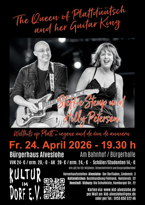 Kings & Queens op Platt - Steffi Steup und Holly Petersen speielen die Großen Hits von ABB bis ZAPPA auf Platt am 24. April 2026